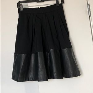 High-waisted faux leather black circle skirt